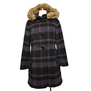 Bellandi for L.L. Bean Wool Blend Plaid Toggle Coat Sz Sm